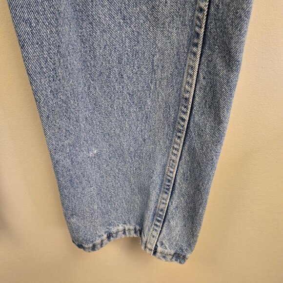 Vintage Wrangler Mens 36 High-Waisted Light Wash Straight-Leg Denim Jeans - Picture 7 of 8
